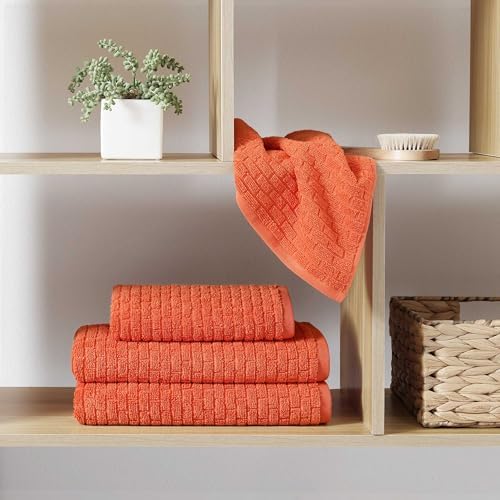 Tommy Hilfiger Brick Texture Orange Towel Set 6 Pack