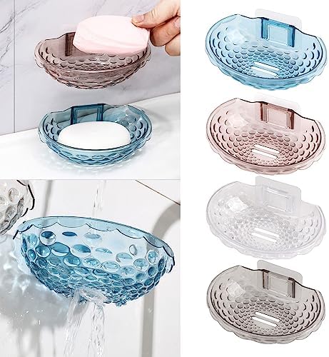 Wall Mounted Soap Holder No Drilling Self Adhesive Kitchen Bathroom Rack