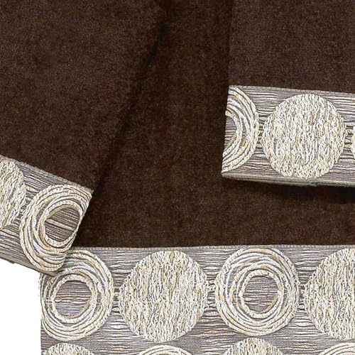Avanti Linens 3pc Towel Set Soft Absorbent Cotton Galaxy Collection Mocha