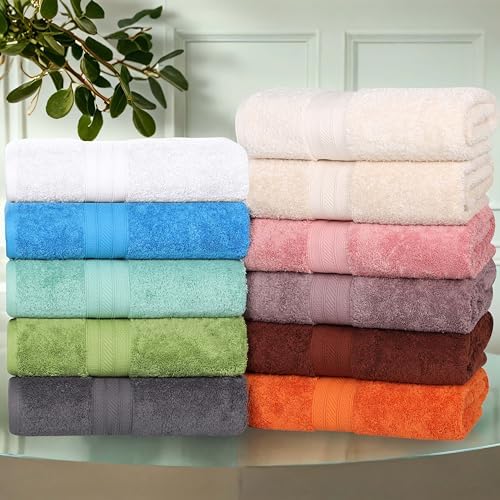 Superior 4-Piece Ivory Bath Towel Set 700GSM 100 Combed Cotton
