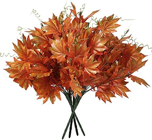 Sggvecsy Artificial Maple Leaf Branches 4 Pcs Fall Decor