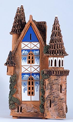 Midene Handmade Ceramic Tealight Candle Holder Fantasy Light House
