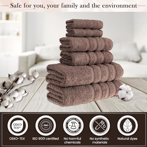HALLEY Turkish Towels Set 6 Piece 650 GSM 100 Cotton