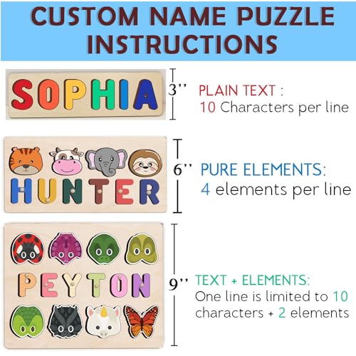 Personalized Wooden Name Puzzle For Toddlers 1-3