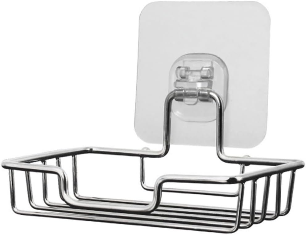 Wall Mounted Stainless Steel Soap Holder Self Adhesive for Bathroom and Kitchen
