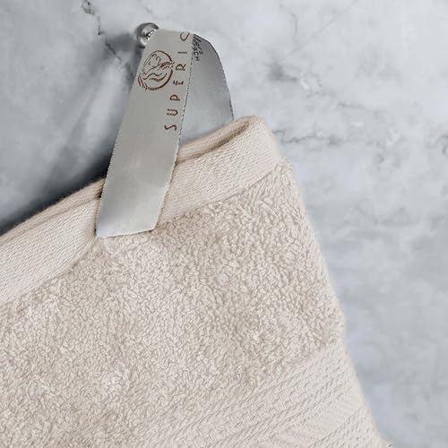 Superior 4-Piece Ivory Bath Towel Set 700GSM 100 Combed Cotton