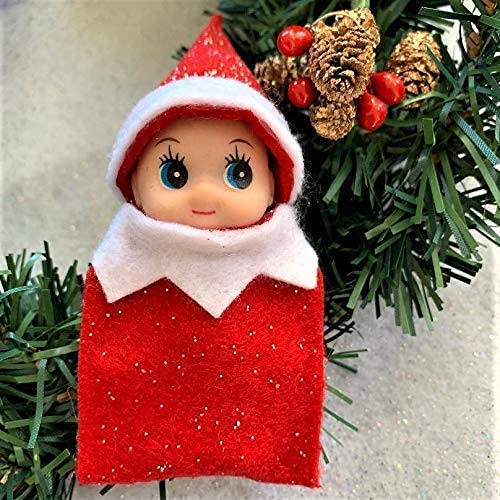 Baby Elf Doll - Tiny Christmas Elf Figurine - Red
