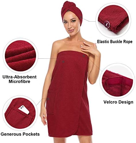 Orrpally Women Adjustable Bathrobe with Velcro Closure