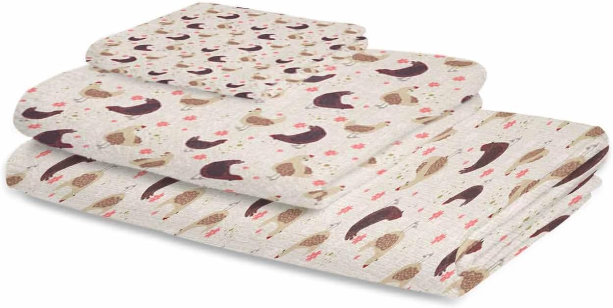 Chees D Zone Farm Chicken Bath Towel Set