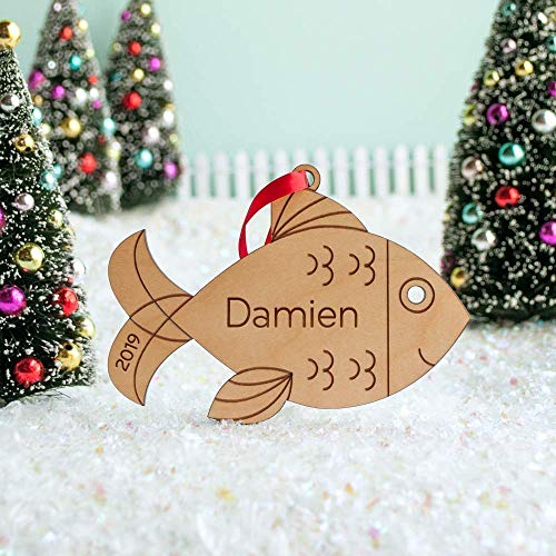 Graphic Spaces Personalized Babys First Christmas 2024 Wood Ornament