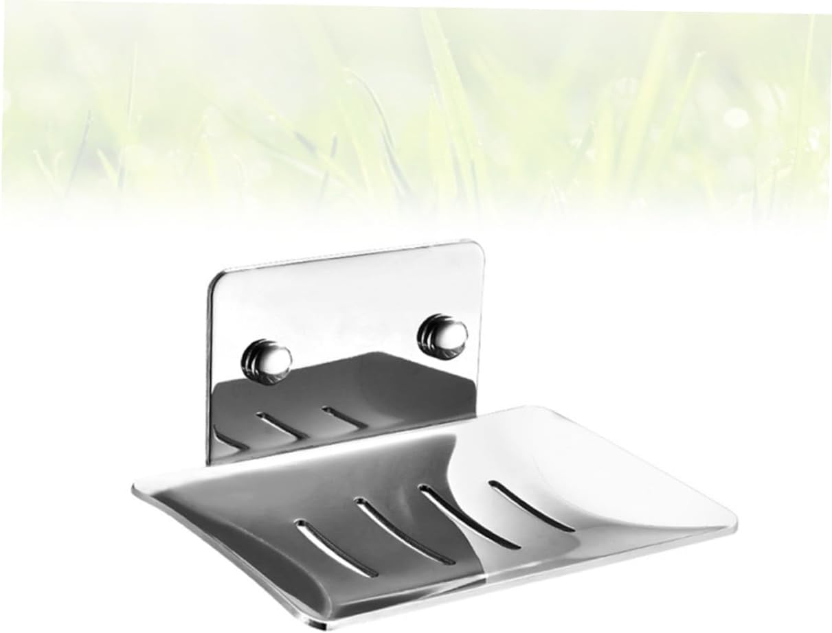 Healifty Modern Stainless Steel Soap Dish Holder for Bathroom Kitchen and Laundry