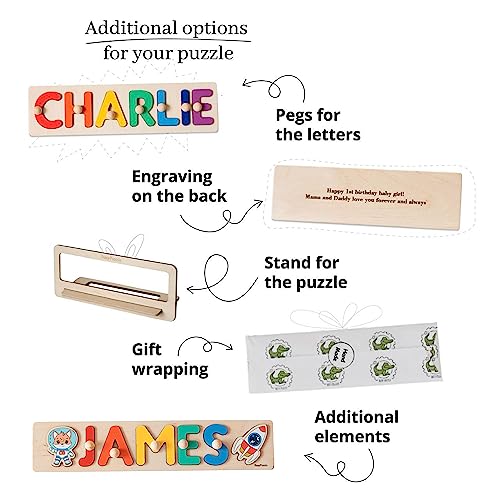 Personalized Wooden Name Puzzle with Pegs for Baby