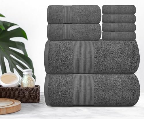 White Classic Resort Collection 8-Piece Towel Set