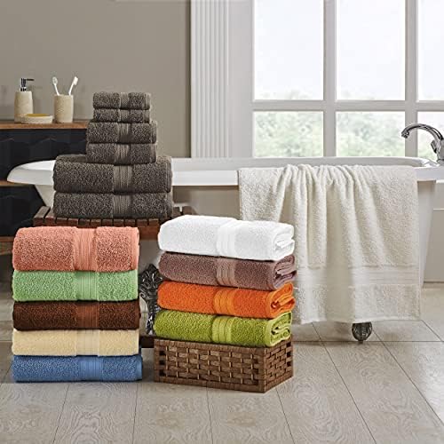 Superior 8-Piece Cotton Towel Set - Grey
