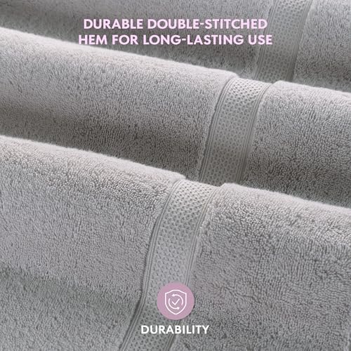 TrendShine Bath Towel Set of 6 - Soft Absorbent Grey