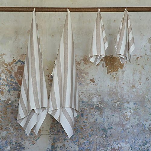 LinenMe Beige Linen Bath Towel Set Philippe