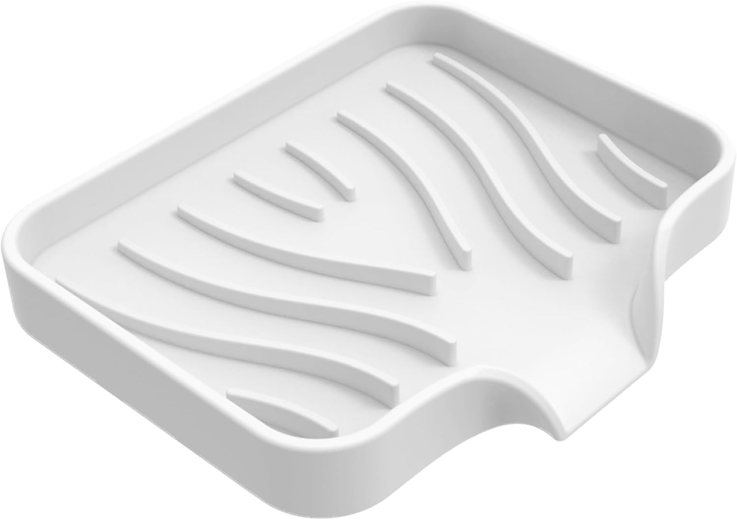 Silicone Soap Box Self Draining Rectangular Holder for Bathroom Kitchen Hotel Home