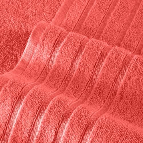 Elegant Comfort 4 Lines Viscose Stripe 6-Piece Luxury Towel Set