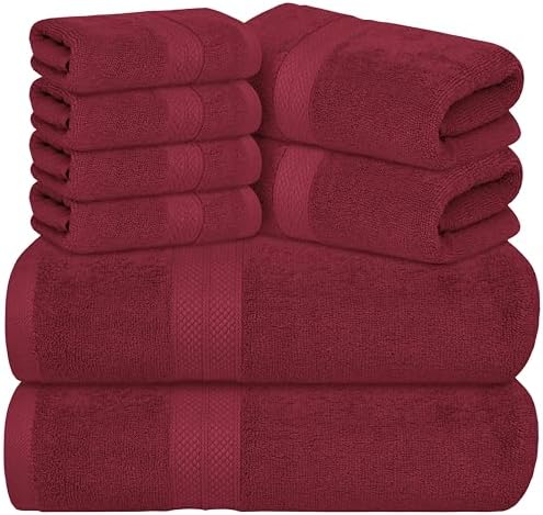 Avalon Towels Luxury 8 Piece Set Crimson Red 1