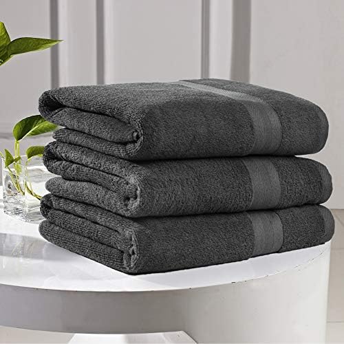 BOUTIQUO Premium Cotton 4 Pack Bath Towel Set - Charcoal Grey 1