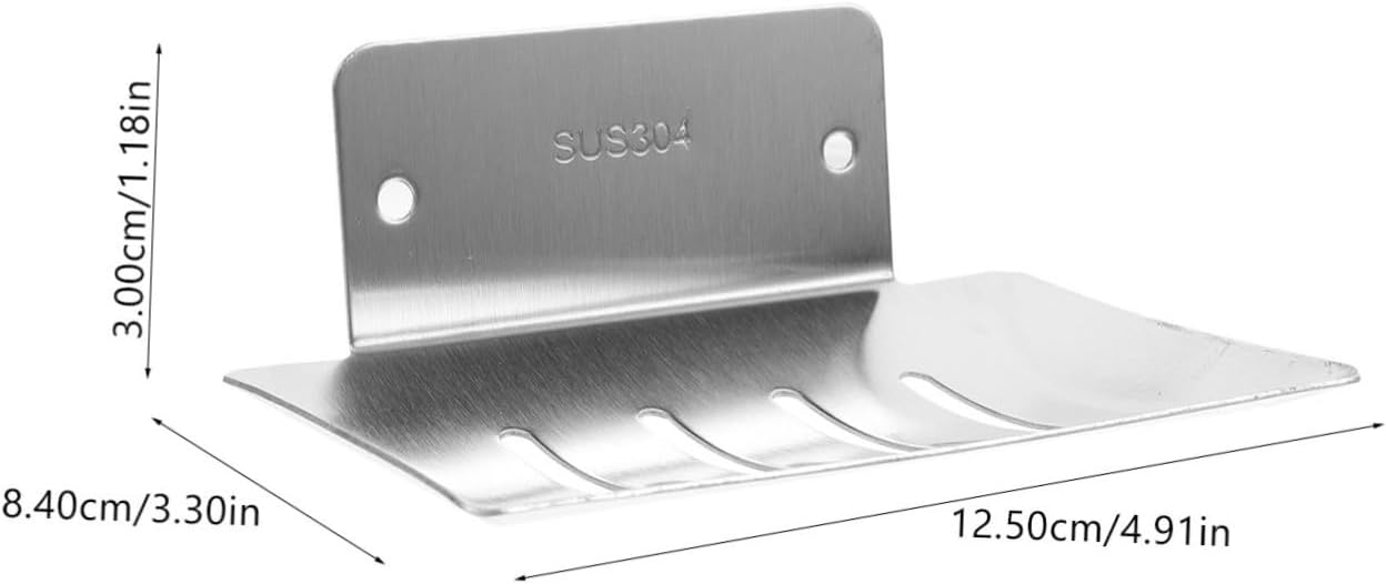 Amosfun Bar Soap Dish Holder Wall-Mounted Drainage Soap Rack Easy Install
