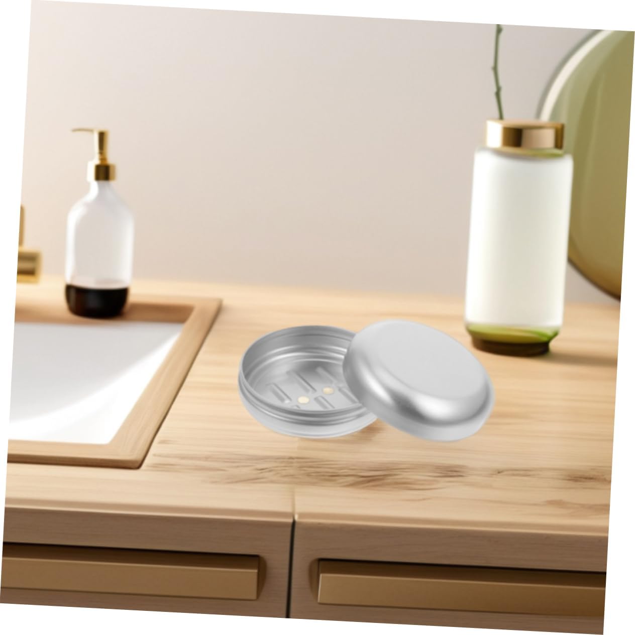 HEALEEP Portable Aluminum Soap Holder with Drainage Hole 1