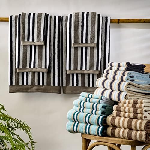 Superior Luxurious Stripes Bath Sheet Set Charcoal