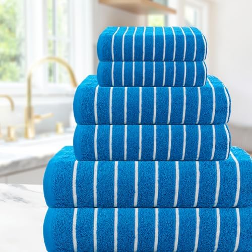 CASA COPENHAGEN 6 Piece Towel Set - Electric Blue 1