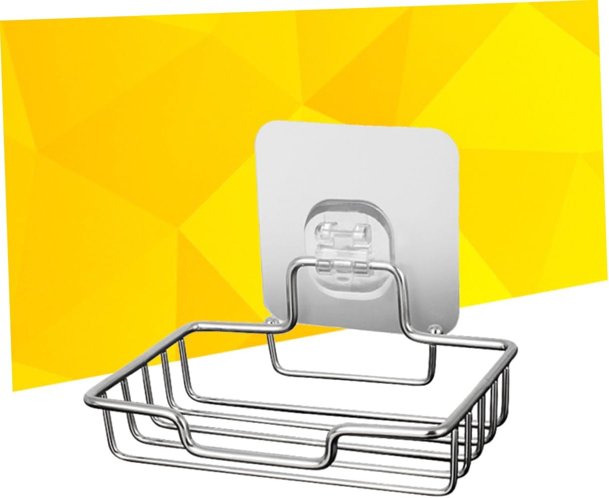 Wall Mounted Stainless Steel Soap Holder Self Adhesive for Bathroom and Kitchen