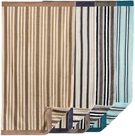 Superior Luxurious Stripes Bath Sheet Set Charcoal