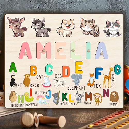 Personalized Wooden Name Puzzles for Baby Boys and Girls