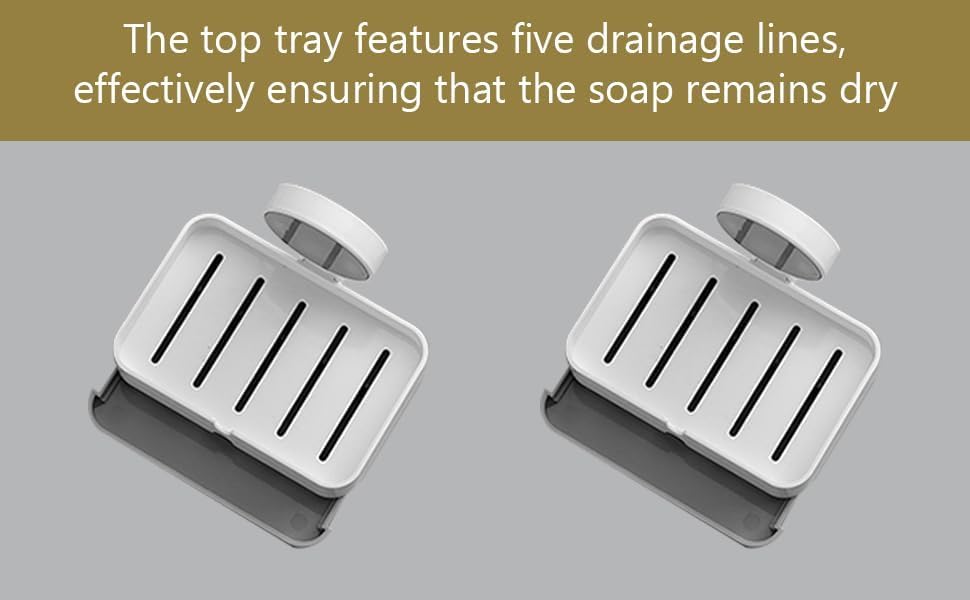 POTENTIA Adhesive Soap Holder - No Drilling Waterproof Removable