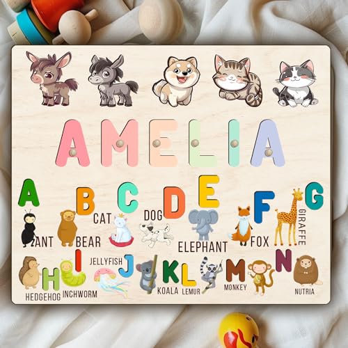 Personalized Wooden Name Puzzles for Baby Boys and Girls