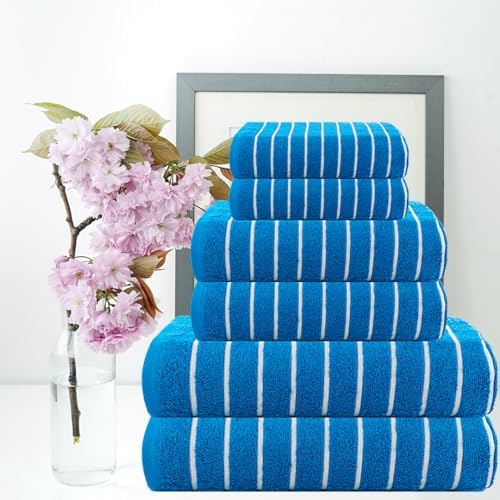 CASA COPENHAGEN 6 Piece Towel Set - Electric Blue 1
