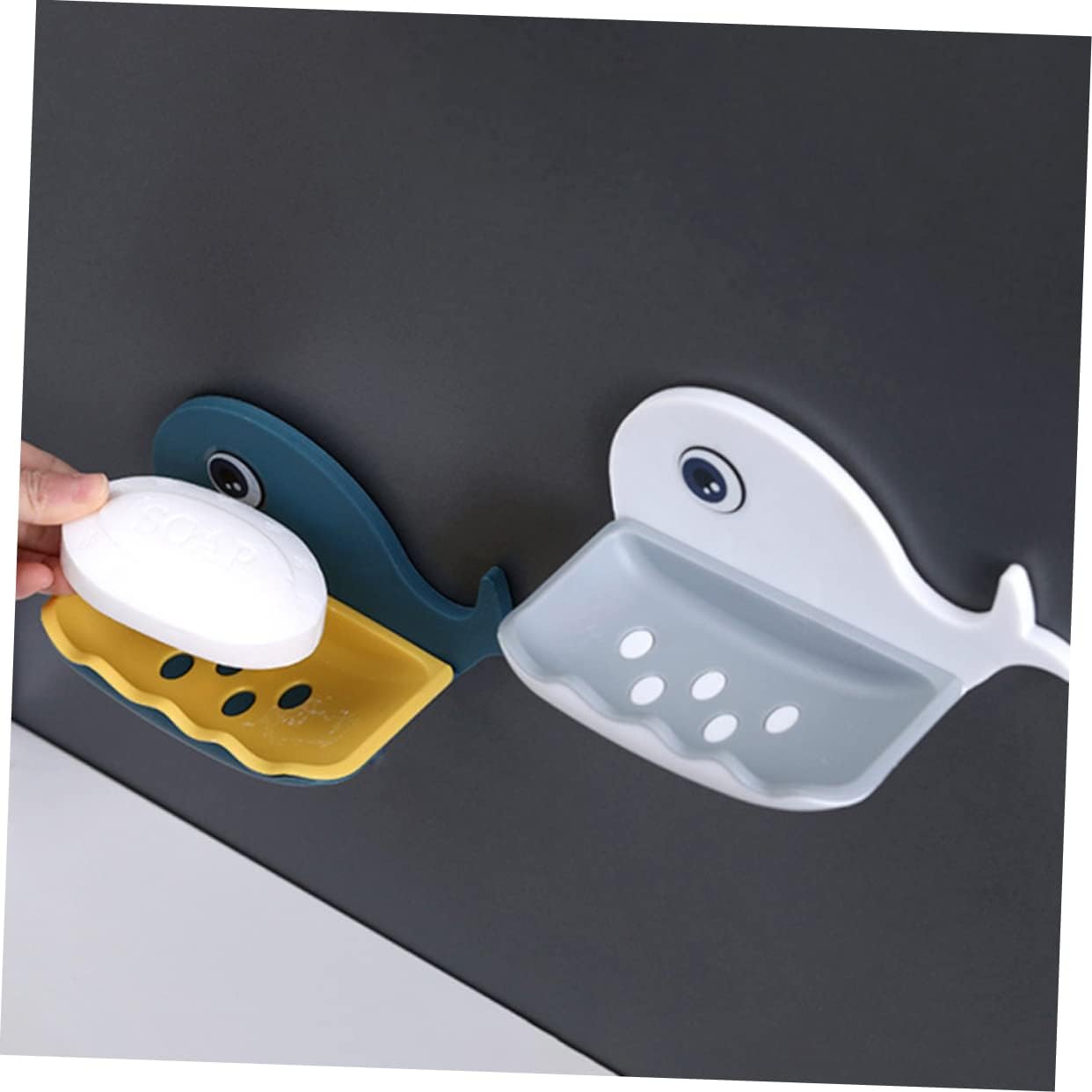 SWOOMEY Whale Shaped Soap Holder Wall Mounted Adhesive