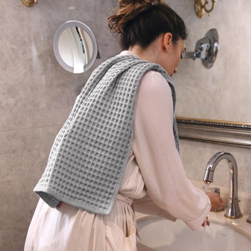 Lavien Home 100 Cotton Waffle Towels 4-Pack Gray