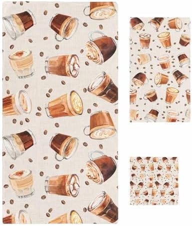 Chees D Zone Retro Coffee Bean Bath Towel Set
