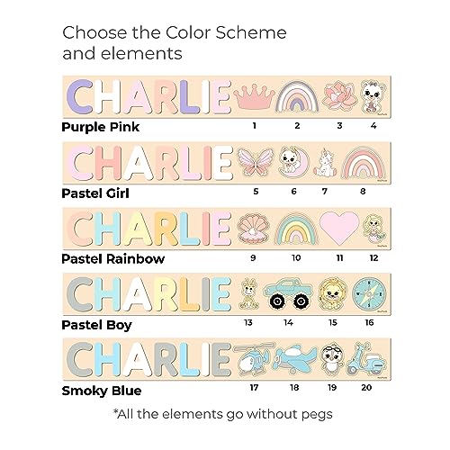 Personalized Wooden Name Puzzle with Pegs for Baby