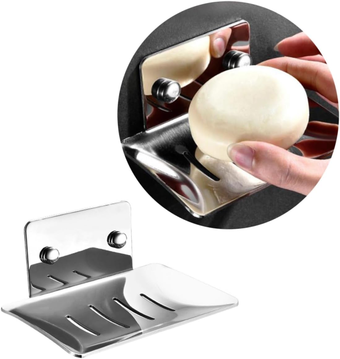 HOLIDYOYO Modern Design Stainless Steel Soap Dish Holder