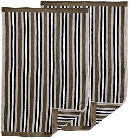 Superior Luxurious Stripes Bath Sheet Set Charcoal