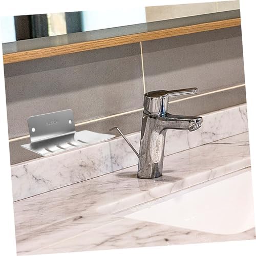 Luxshiny Wall-Mounted Soap Holder with Silver Design