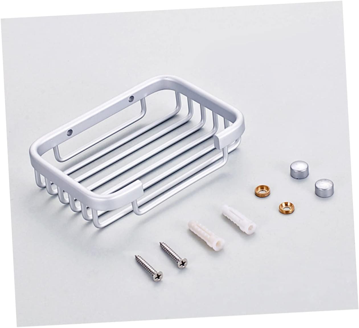 Wall Mount Soap Holder Brushed Aluminum Bath Organizer