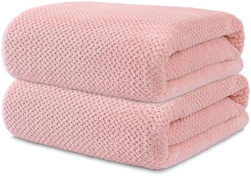 Wuwahold 2 Pack LightPink Bath Towels