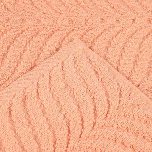 Superior Cotton Chevron 3-Piece Towel Set - Peach