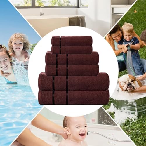 CASA COPENHAGEN Eternal 6-Piece Towel Set in Brown