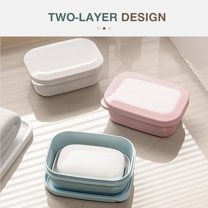 loutlo Travel Soap Case with Lid - Leakproof Portable Holder