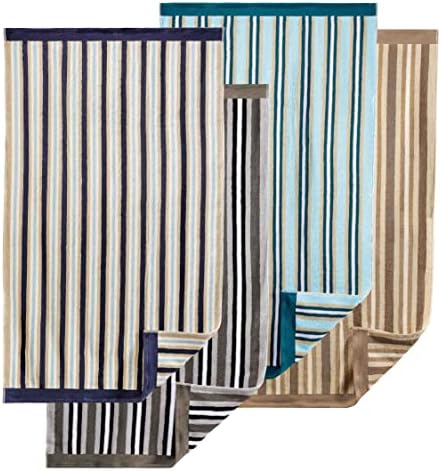 Superior Luxurious Stripes Bath Sheet Set Charcoal