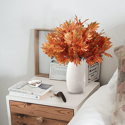 Sggvecsy Artificial Maple Leaf Branches 4 Pcs Fall Decor