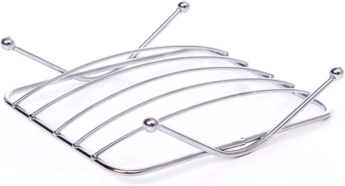 Stainless Steel Hollow-Carved Soap Dish Wall Mount Holder for Bathroom Kitchen