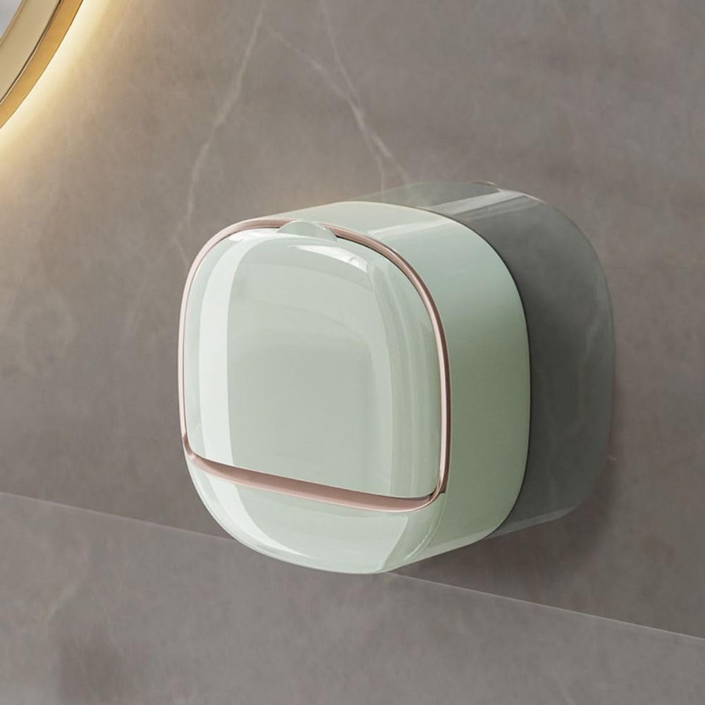 Wall-Mounted Soap Holder with Drain Tray - White 1